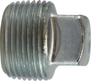 Midland Metal 66671 Square Head Plug, 1/4 in MNPT, Steel, Zinc-Plated