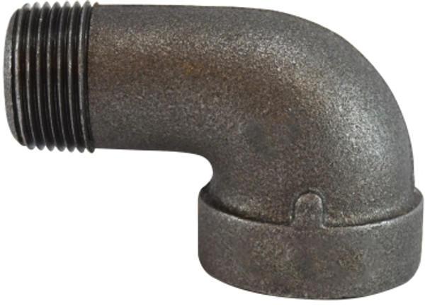 Midland Metal 69165 90 deg Street Elbow, 1 in MPT x 1 in FPT, Iron, Black, XH Schedule, 300 lb