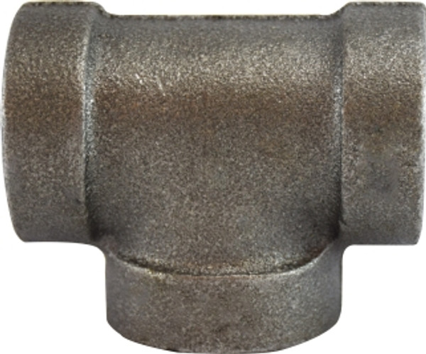Midland Metal 69257 Tee, 1-1/2 in FPT x 1-1/2 in FPT x 1-1/2 in FPT, Iron, Black, XH Schedule, 300 lb