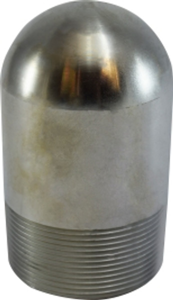 Midland Metal 91009 Standard Bull Plug, 2-1/2 in MPT, Steel, Zinc-Plated, SCH 40 Schedule