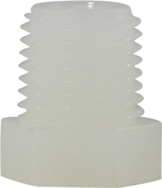 Midland Metal 28608W Hex Head Plug, 1-1/2 in MPT, Nylon, White, 125