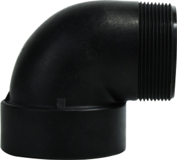 Midland Metal 28820P Street Elbow, 2 in FPT x 2 in MPT, Polypropylene, Black