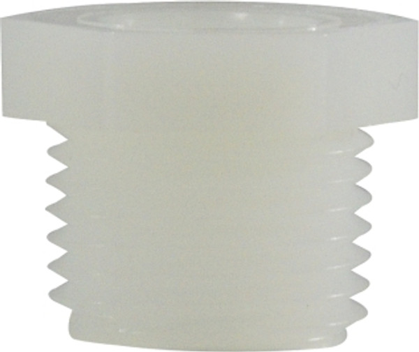 Midland Metal 28671W Reducer Hex Bushing, 1 in MPT x 1/2 in FPT, Nylon, White