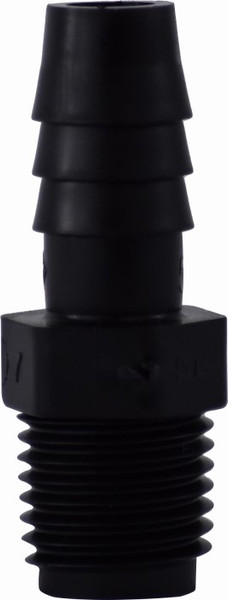 Midland Metal 33016B Adapter, 1/2 in Hose Barbed x 3/8 in MIP, Polyethylene