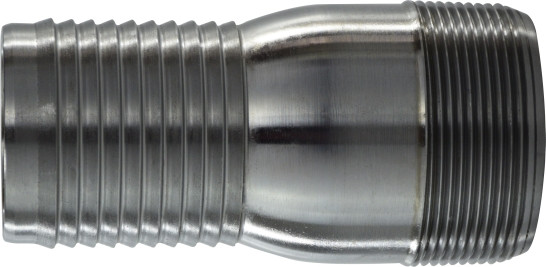Midland Metal 973854 Combination Nipple, 1-1/2 in Hose Barbed x 1-1/2 in MIP, 3-7/8 in L, Steel