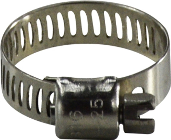 Midland Metal 350 Series 350006SS Marine Worm Gear Clamp, 6 in Nominal, 5/16 in Minimum Clamp Diameter