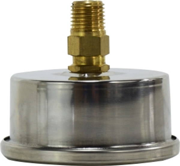 Midland Metal 80201 Pneumatic Pressure Gauge, 2-1/2 in Dial, 0 to 15 psi Measuring Range, +/-1.5 % Accuracy