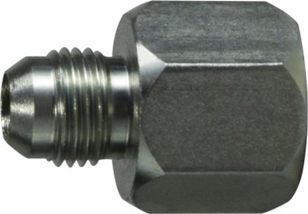 Midland Metal 24061620 Straight Reducer, 1 in 37 deg JIC Female Flared x 1-1/4 in 37 deg JIC Male Flared, Steel