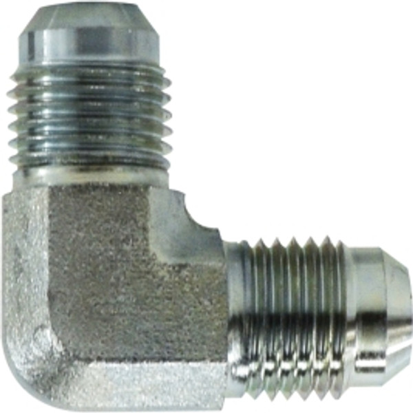 Midland Metal 250022 90 deg Union Elbow, 1/8 in 37 deg JIC Flared x 1/8 in 37 deg JIC Flared, Steel