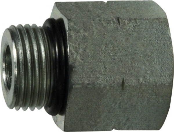 Midland Metal 6410O84 Reducer/Expander, 3/4 in Male ORB x 7/16 in Female ORB, Steel