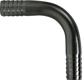 Midland Metal 34553T 90 deg Thinwall Elbow, 1/2 in Hose Barbed x 1/2 in Hose Barbed, Stainless Steel