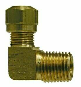 Midland Metal 38111 Male Elbow, D.O.T. Air Brake Nylon Tubing, 3/4 x 3/4 Nab Male 90 Deg Elbow, Brass Fittings