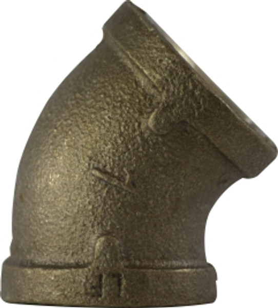 Midland Metal 44190LF 45 deg Elbow, 3 in FPT x 3 in FPT, Bronze