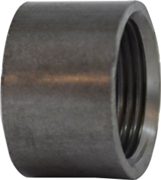 Midland Metal 65770H Half Merchant Coupling, 1/8 in FPT x 1/8 in Butt Weld, Steel, Black