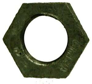 Midland Metal 64703 Hex Locknut, 1/2 in Nominal, Iron, Galvanized