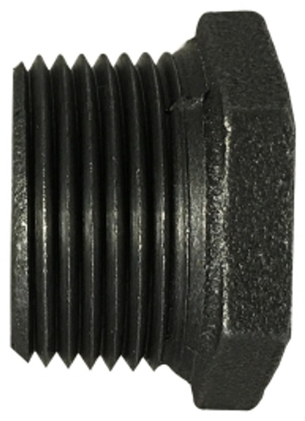Midland Metal 65554 Reducer Hex Bushing, 5 in MPT x 3 in FPT, Iron, Black