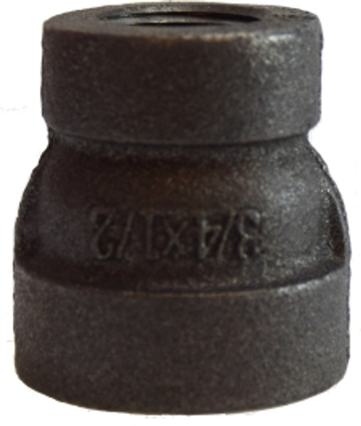 Midland Metal 69448 Reducing Coupling, 1-1/2 in FPT x 3/4 in FPT, Iron, Black, XH Schedule, 300 lb