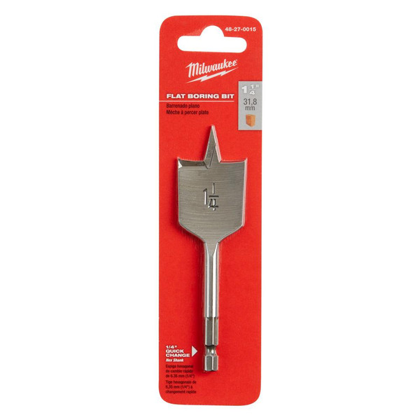 (6) 1-1/4" x 4.5" Flat Boring Bit