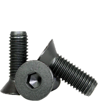 5/16"-24 x 2 1/2" Flat Head Socket Cap Screws, Thermal Black Oxide, Fine, Partially Threaded, Alloy Steel, Qty 100