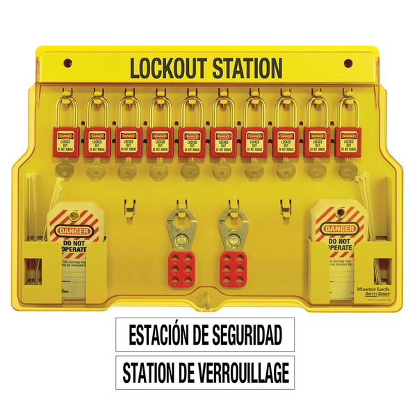 MASTER LOCK Lockout Station,Filled,36 Components 1483BP410