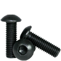 M4-0.70 x 8 mm Button Head Socket Cap Screws, Thermal Black Oxide, Class 12.9, Coarse, Fully Threaded, Alloy Steel, ISO 7380, Qty 100