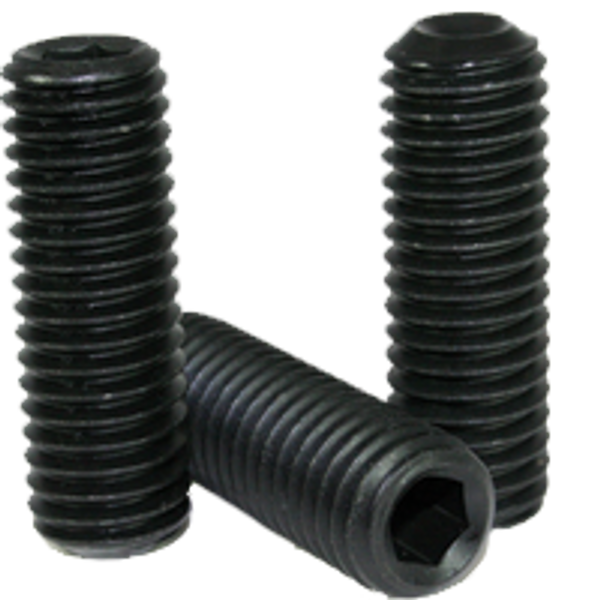 1/4"-28 x 2" Socket Set Screws, Cup Point, Thermal Black Oxide, Fine, Alloy Steel, Qty 100