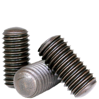 1/4"-20 x 5/8" Socket Set Screw, Oval Point, Thermal Black Oxide, Coarse, Alloy Steel, Qty 100