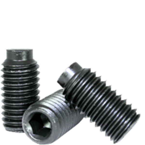 3/8"-16 x 1" Socket Set Screw, 1/2 Dog Point, Thermal Black Oxide, Coarse, Alloy Steel, Qty 100