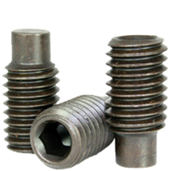 #10-32 x 3/4" Socket Set Screws, Full Dog Point, Thermal Black Oxide, Fine, Alloy Steel, Qty 100