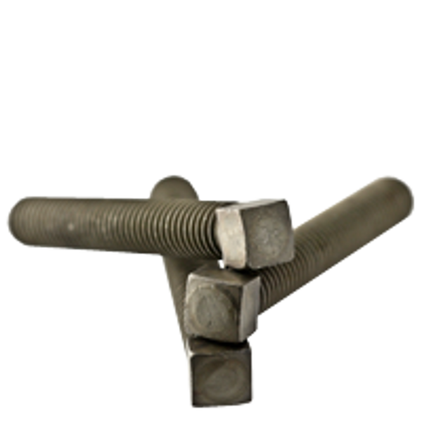 1/4"-20 x 1" Square Head Set Screws, Flat Point, Plain, Coarse, Fully Threaded, Case Hardened, Qty 100