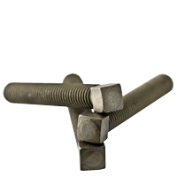 1/2"-13 x 1 1/4" Square Head Set Screws, Flat Point, Plain, Coarse, Fully Threaded, Case Hardened, Qty 50