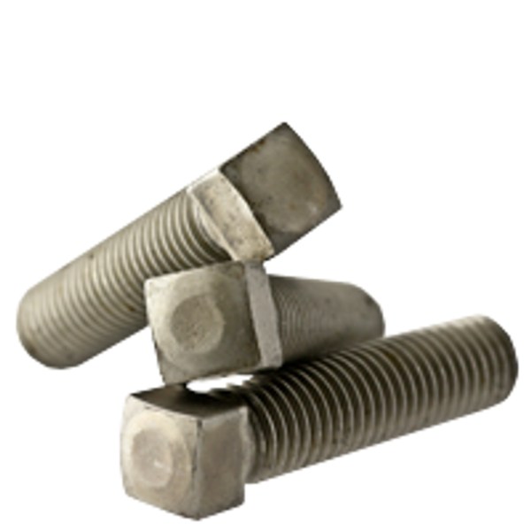 3/8"-16 x 1 1/4" Square Head Set Screws, Oval Point, Plain, Coarse, Fully Threaded, Case Hardened, Qty 100