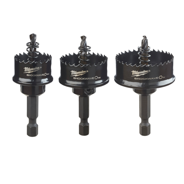 Milwaukee I SHOCKWAVEâ„¢ 3PC KIT  IMPACT HOLE SAW