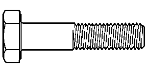 M16-2.00 x 80 mm Metric Hex Cap Screws, Class 8.8, Coarse, Partially Threaded, Medium Carbon, Plain, DIN 931 / ISO 4014, Qty 25