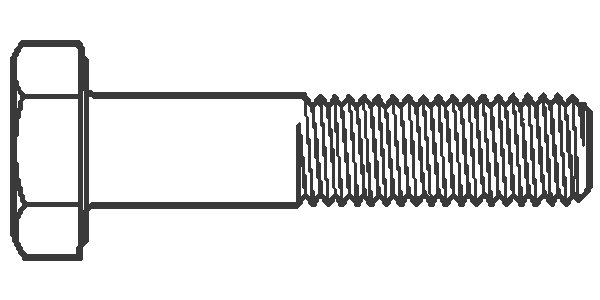 M24-3.00 x 130 mm Metric Hex Cap Screws, Class 8.8, Coarse, Partially Threaded, Medium Carbon, Plain, DIN 931 / ISO 4014, Qty 10