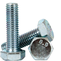 M6-1.00 x 25 mm Hex Cap Screws, Zinc Cr+3, Class 8.8, Coarse, Medium Carbon, DIN 933 / ISO 4017, Qty 100