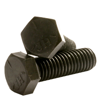 1 1/8"-12x8" (PT) HEX CAP SCREWSGRADE 5 FINE MED. CARBONPLAIN, Qty 1