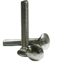 7/16"-14 x 1" Carriage Bolts, Zinc Cr+3, Grade A, Fully Threaded, A307, Qty 100