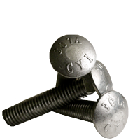 1/2"-13 x 12" 6" THD Under-Sized Carriage Bolts, Hot Dipped Galvanized, Grade A, Coarse, A307, Qty 25