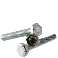 3/8"-16 x 4 1/2" Hex Tap Bolts, Zinc Cr+3, Grade 5, Fully Threaded, Medium Carbon, Qty 25