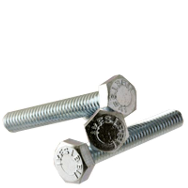 1/2"-13 x 3 1/2" Hex Tap Bolts, Zinc Cr+3, Grade 5, Fully Threaded, Medium Carbon, Qty 20