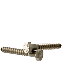3/8"-7 x 6" Hex Lag Screws, 18-8 Stainless Steel, Coarse, Qty 50