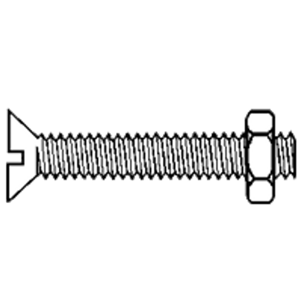3/8"-16 x 2 1/2" Stove Bolts, Slotted Flat Head, Zinc Cr+3, Qty 100
