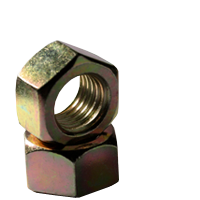 3/8"-16 Hex Nuts, Zinc-Yellow, Coarse, Low Carbon, Qty 100