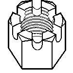 1/4"-20 Slotted Finished Hex Nuts, Zinc Cr+3, Coarse, Qty 100