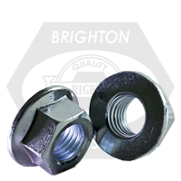 M14-2.00 Hex Flange Nut, Non-Serrated, Zinc Cr+3, Class 8, Coarse, DIN 6923 / ISO 4161, Qty 50