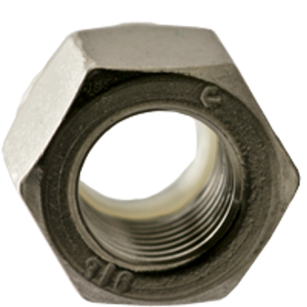 3/8"-16 NTE (Thin) Nylon Insert Lock Nuts, 316 Stainless Steel, Coarse, Qty 100