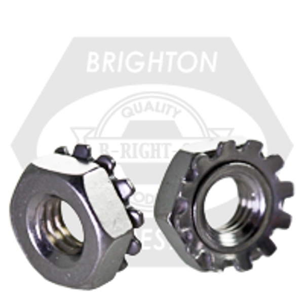 #6-32 Keps Lock Hex Lock Nuts, w/ 400 Series External Tooth Washer, 18-8 Stainless Steel, Coarse, Qty 100