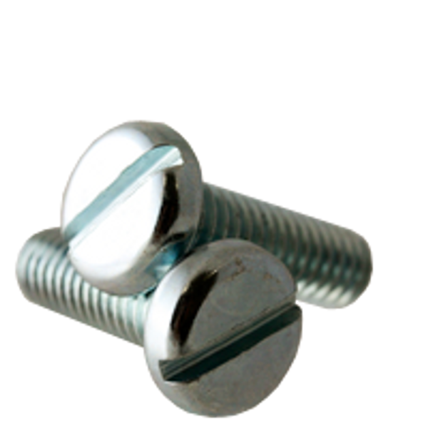 #10-24 x 1 1/4" Machine Screws, Slotted Pan Head, Zinc Cr+3, Fully Threaded, Qty 100