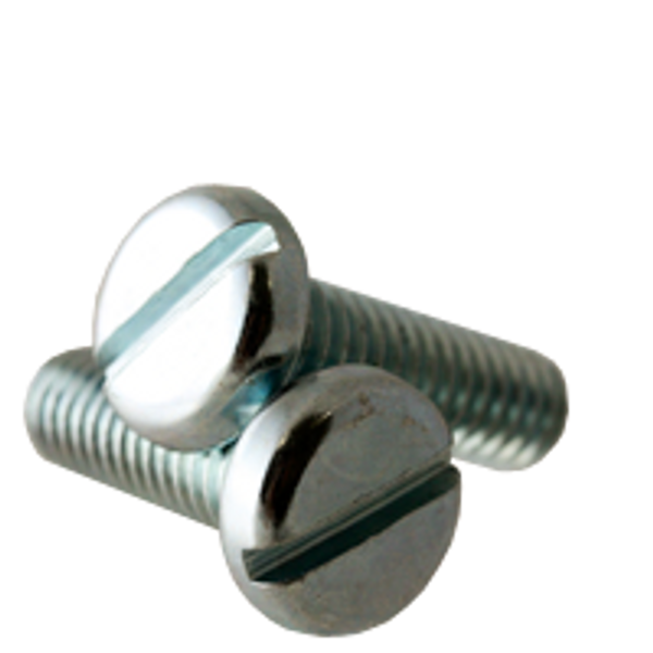 5/16"-18 x 1" Machine Screws, Slotted Pan Head, Zinc Cr+3, Fully Threaded, Qty 50